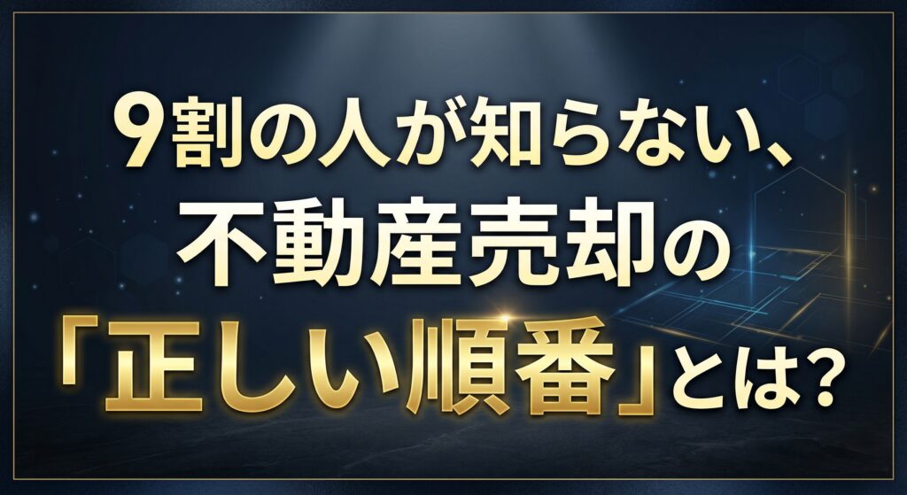 9割の人が知らない、不動産売却の順番