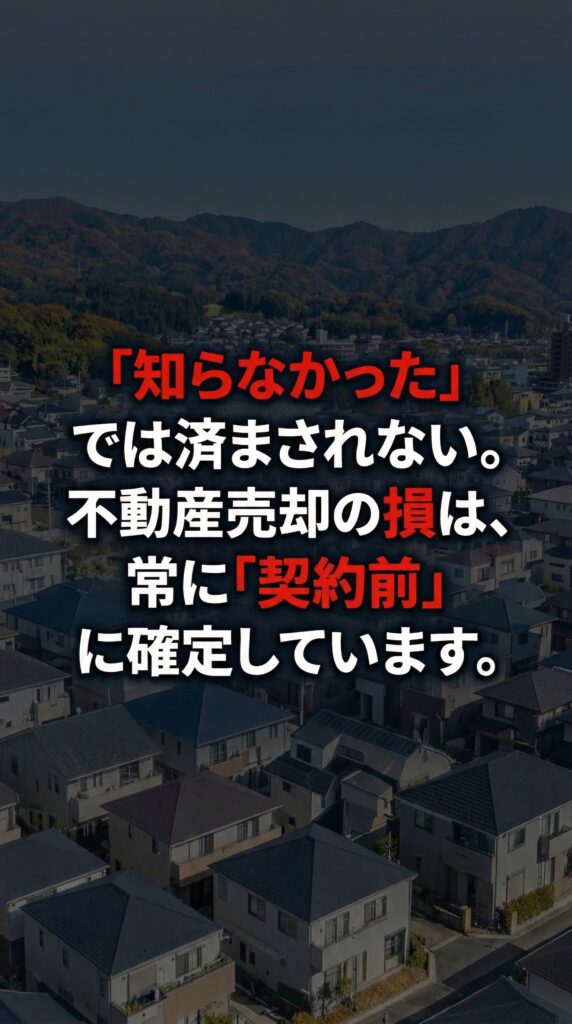 不動産売却の損は、常に契約前に確定しています