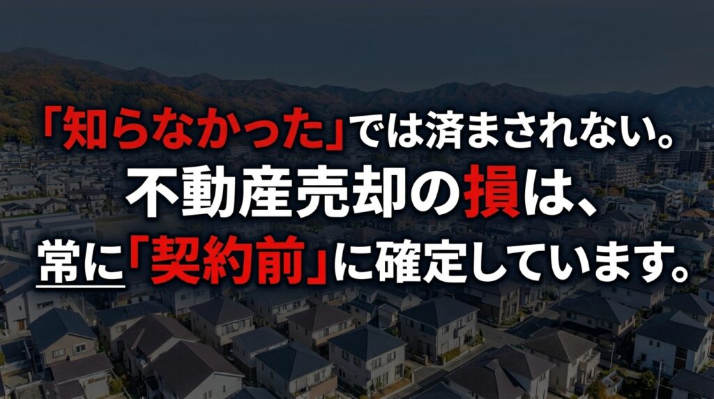 不動産売却の損は、常に契約前に確定しています